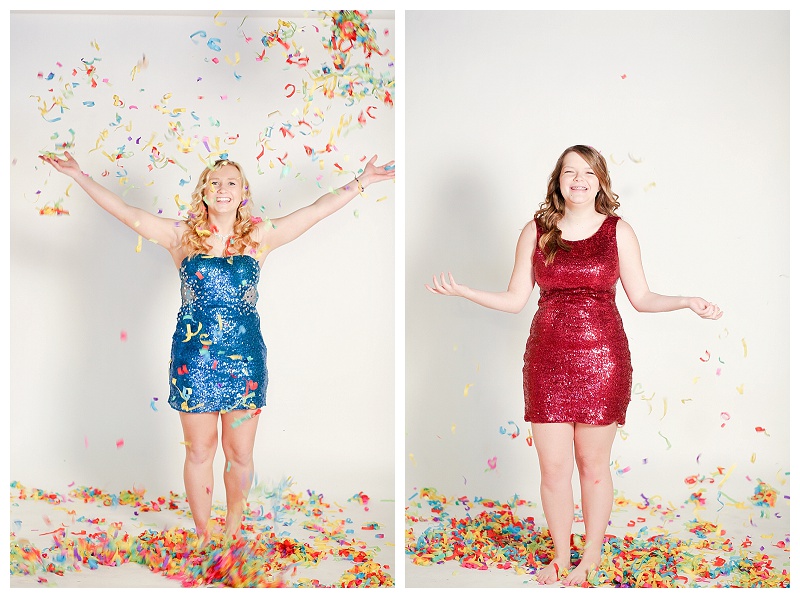 confetti new years photo shoot