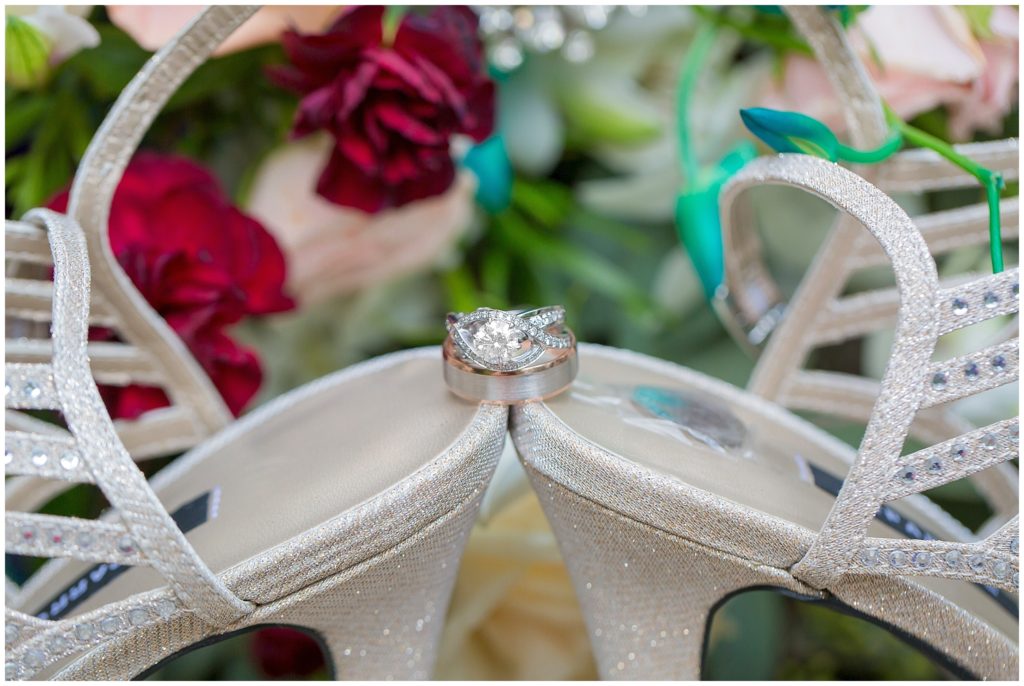 wedding ring on shoes
