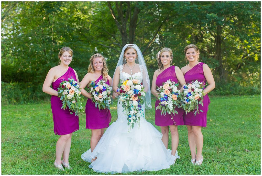 bridesmaids photo purple dresses