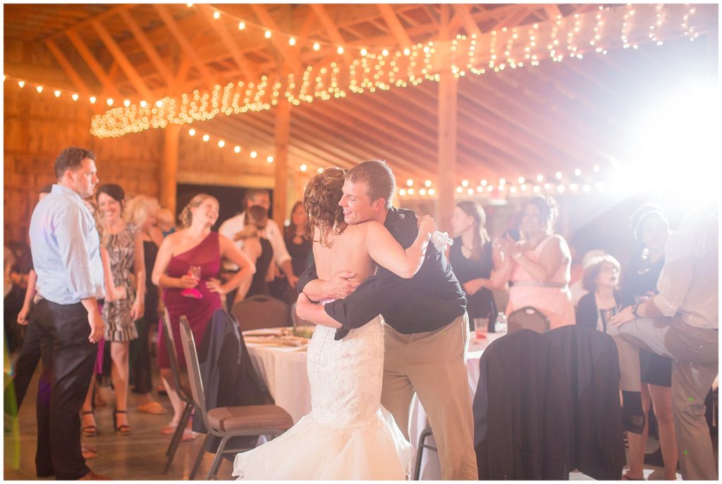 wedding reception in barn