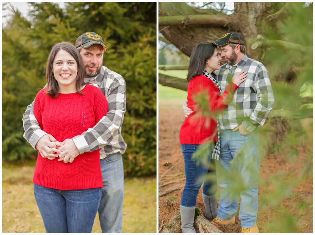 snuggling engagement photos
