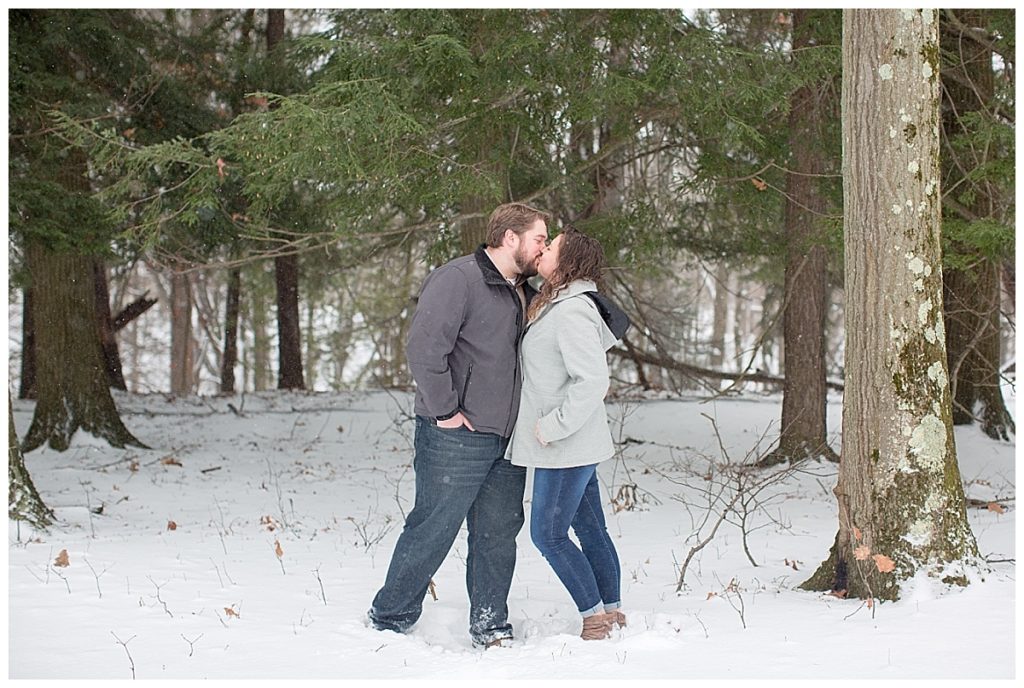 engagement session in snow