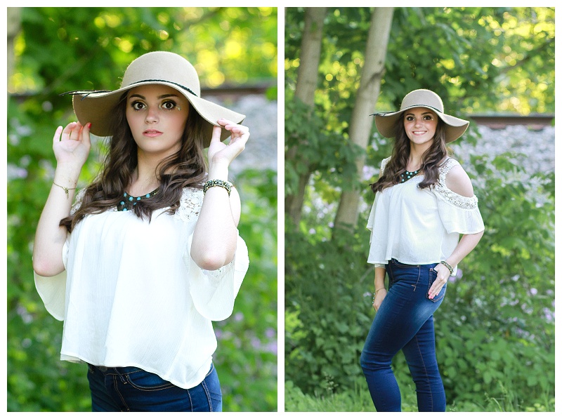 teen girl in floppy hat