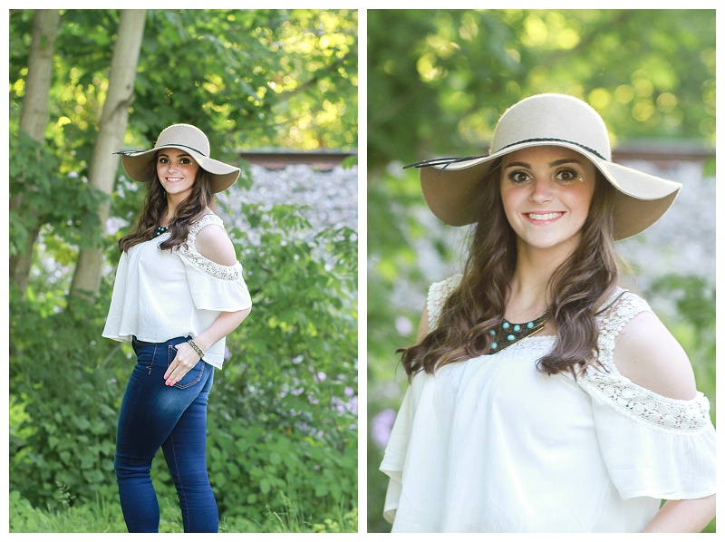 teen girl portraits in floppy hat