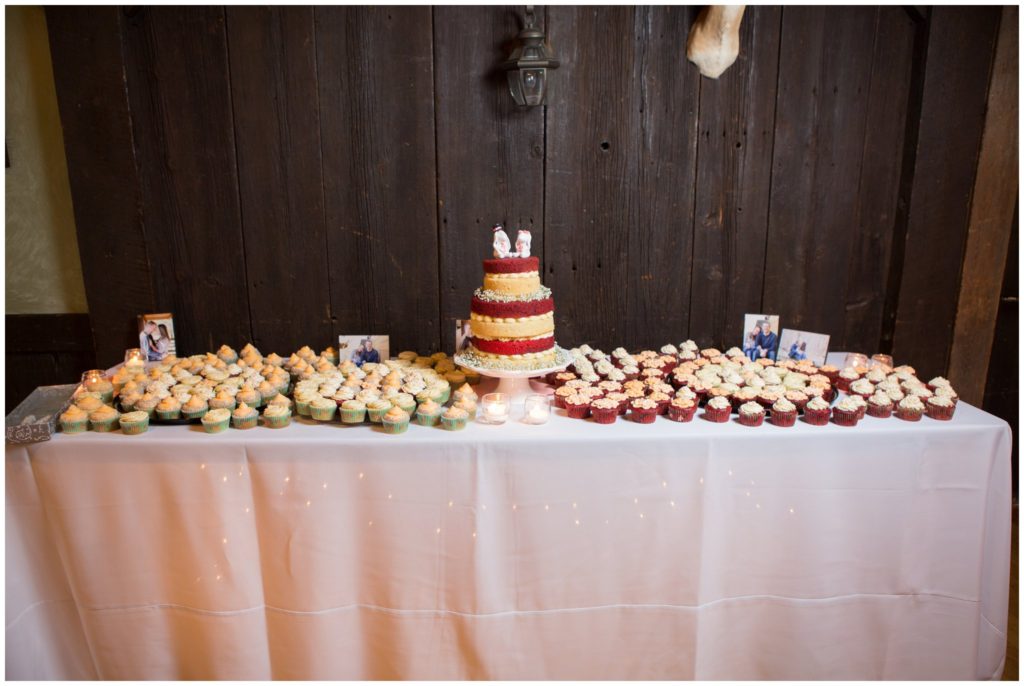 naked cake and cupcake table